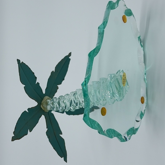 Glass/Metal Palm Tree Sculpture Accent Piece - Picture 4 of 7
